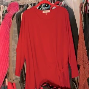 Kasper Red Shirt 3x knot detail on lower side👠❣️🎀🫶